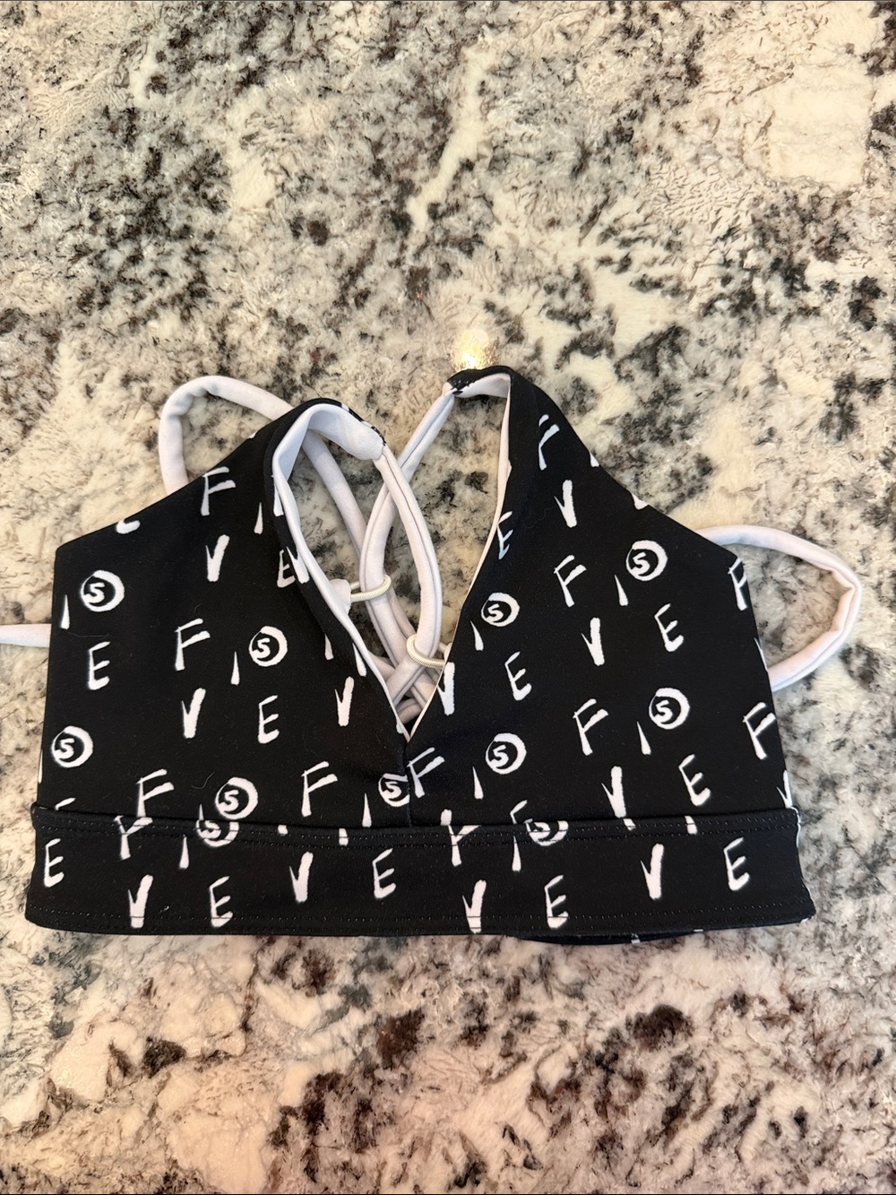 Five The Label Black and White  Top. Youth XL.